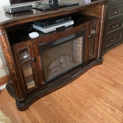 Tv Stand With Electric Fire Insert 