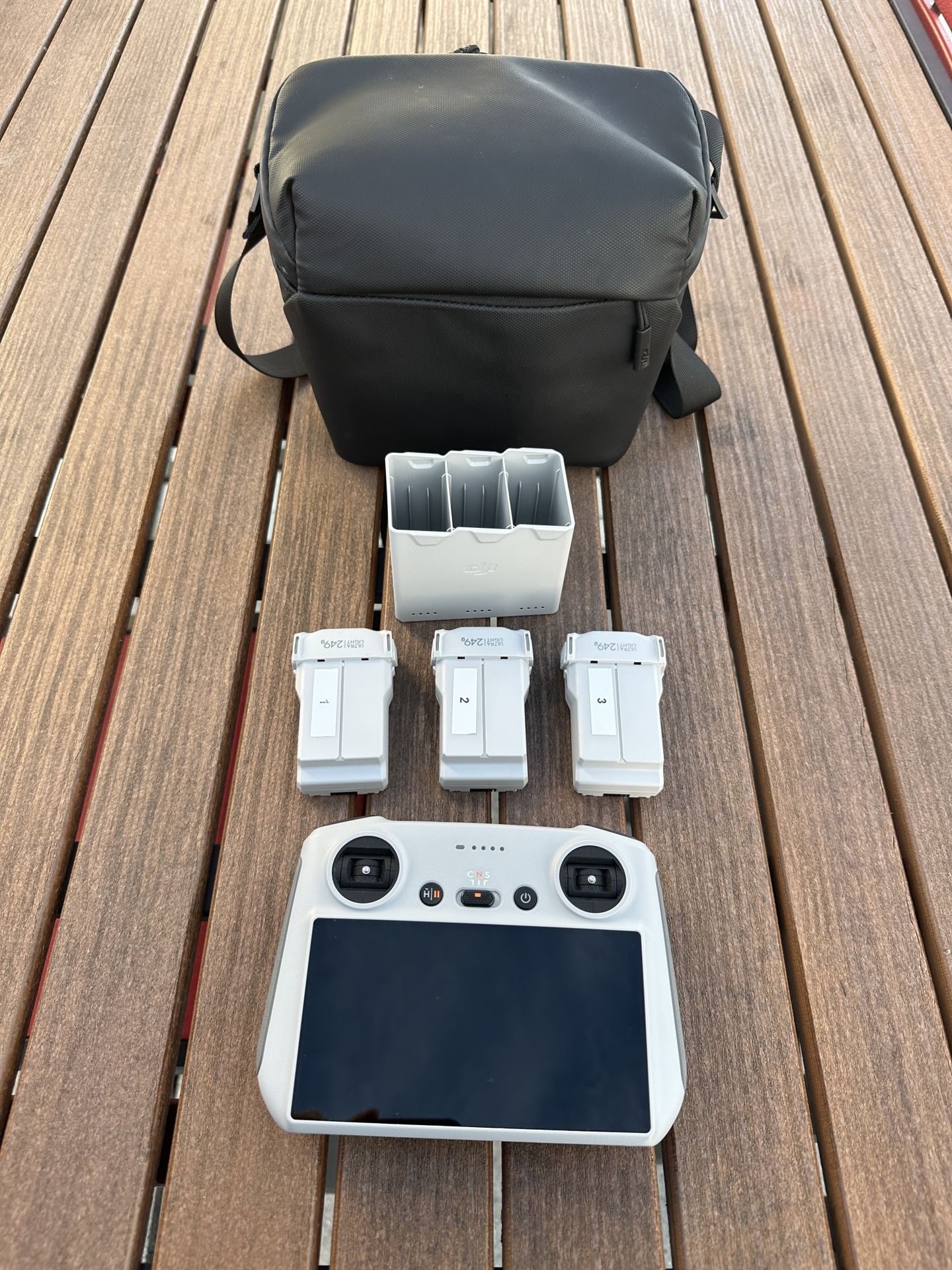 DJI RC 1, 3 extra batteries plus a carrying case