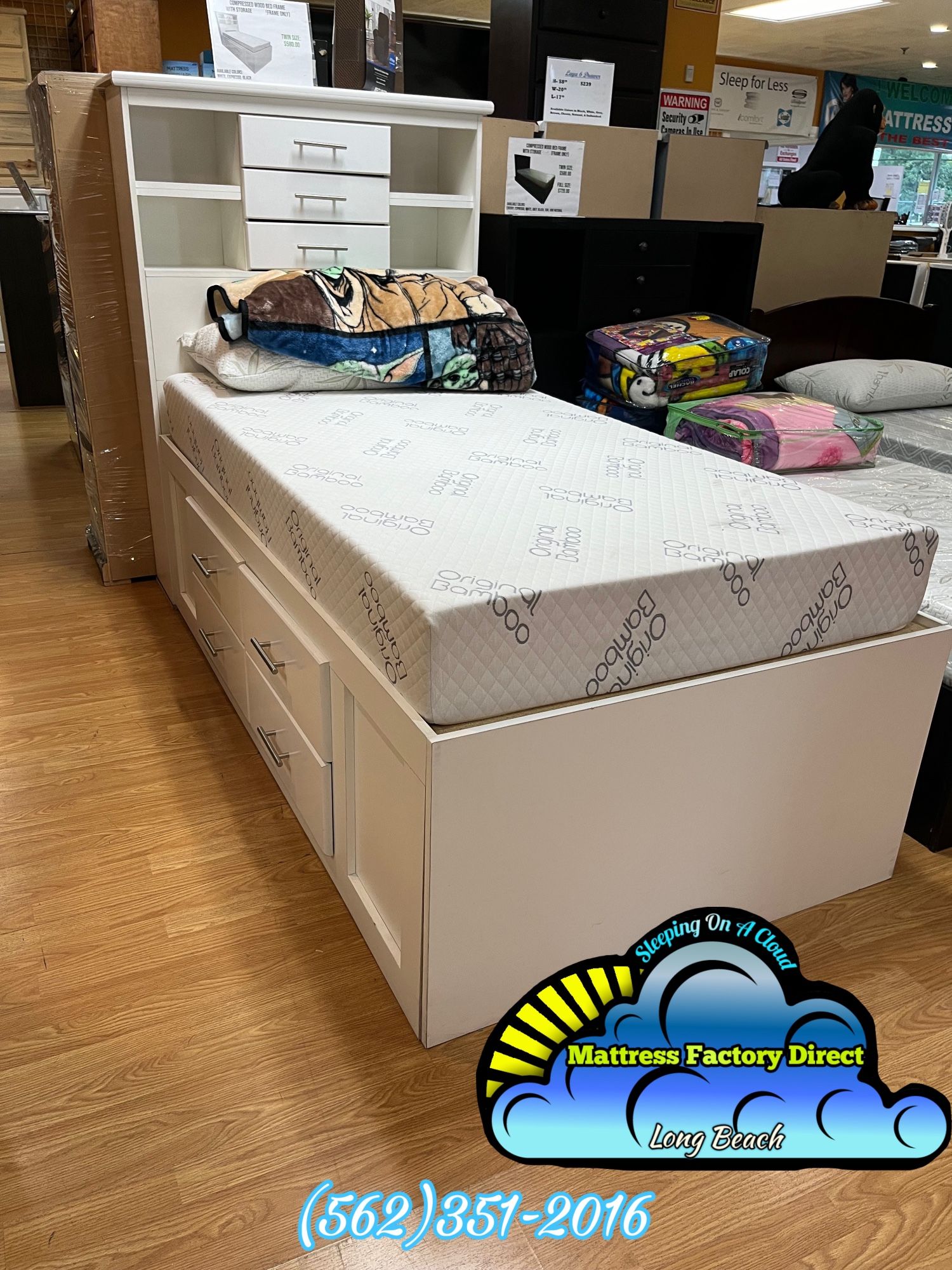 Twin White Bed Frame Storage With Drawer