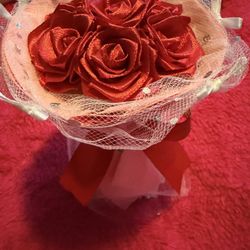 Handmade Mini Eternal Ribbon Flower Bouquet 
