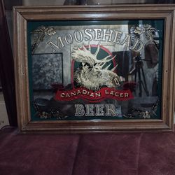 vintage moose head Canadian Beer Mirror