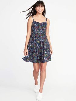 Old Navy The Cam Dress Navy Blue Floral Women’s Size S