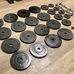 200 lbs Yes4All Cast Iron Adjustable Dumbbells With Connector To Convert In Small Bar