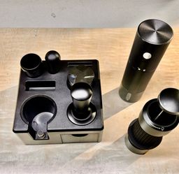 54mm espresso tamper knock box kit with electric grinder coffee press