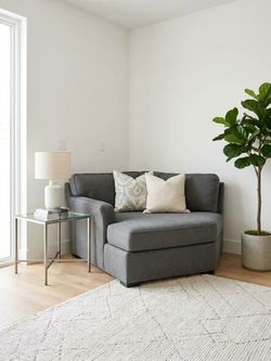 Gray Fabric Sectional Sofa Chair