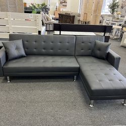Black Sleeper Sofa With Reversible Chaise