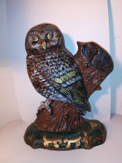 Vintage Burrowing Owl Cast Iron Doorstop