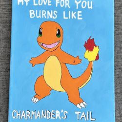 Charmander Canvas Painting - Pokemon Wall Art