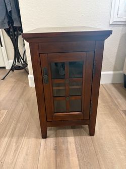 End Table / Nightstand / Accent Table made with solid wood and glass.