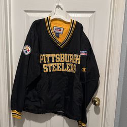 NFL Pittsburg Steelers Pullover Windbreaker Men’s Large Vintage