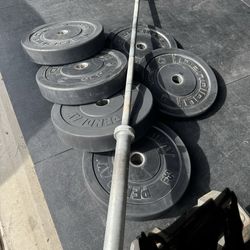 Bumper plates and Barbell