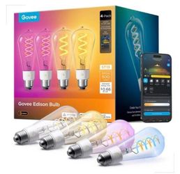 Govee Edison Bulb (3-Pack) H14C0 Smart Light Bulb Spiral Color Change Remote App