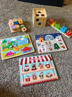 Wooden Toddler Toy Bundle – Puzzles & Shape Sorters