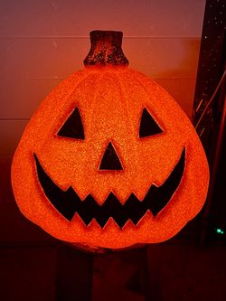 Large huge plug in Halloween pumpkin with lights