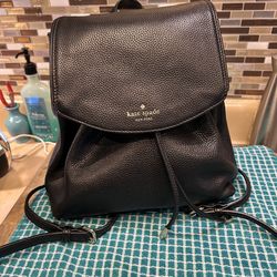 Kate Spade New York Mulberry Street Small Breezy backpack in black pebbled leath