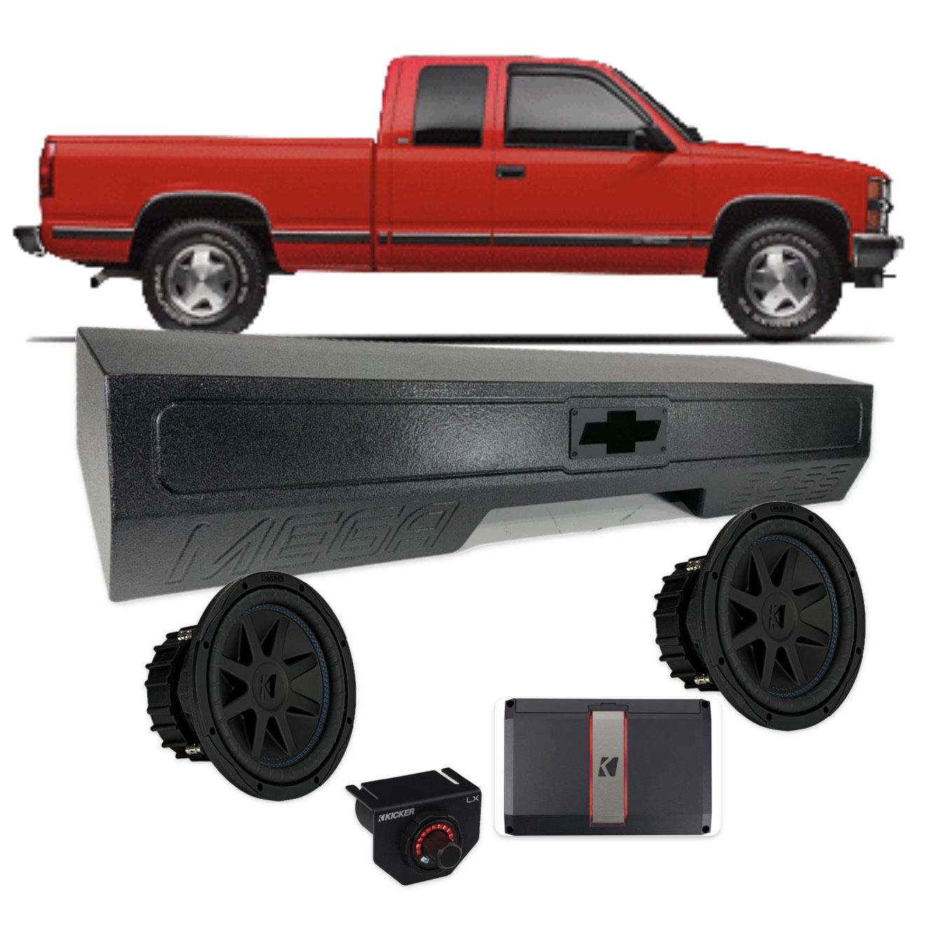 SILVERADO SIERRA EXTENDED CAB OBS 1(contact info removed) BASS PACKAGE KICKER AUDIO