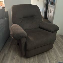 Brown Fabric Recliner Chair/Rocker