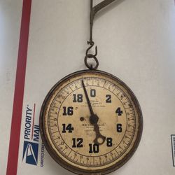 Vintage New York Scale Company Hanging General Store Scale & Hanger City Of NY