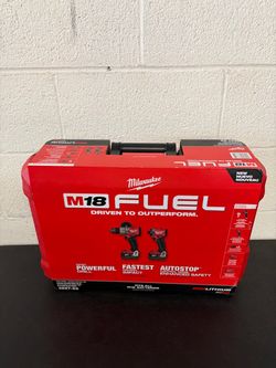 Milwaukee M18 FUEL 18V Brushless Cordless Hammer Drill and Impact Driver Combo Kit 2- Too Batteries