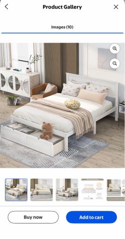 PAPROOS Full Bed with Storage, Heavy Duty Wood Platform Bed Frame with Headboard and Under-bed Drawers, Space Saving, Modern Full Size Bed Frame, No B