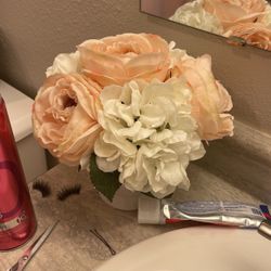 Fake Pink An White Flowers 