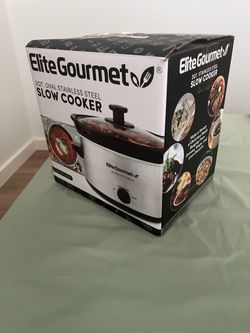Elite Gourmet 2Qt Oval Stainless Steel Slow Cooker