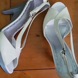 NWOT  White Patten Leather Heels