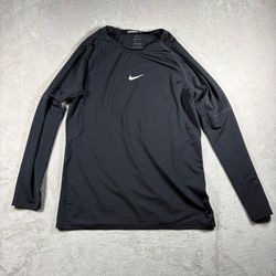 Nike Pro Shirt Men’s M Black Dri Fit Slim Compression Fitted Long Sleeve Gym #4A