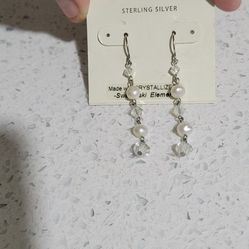 Crystal & Pearl Dangle Gemstone 