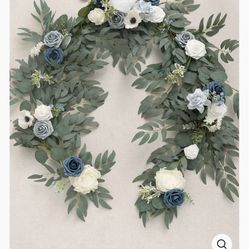 Dusty Blue Floral garland 