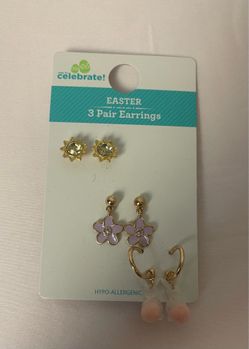 Brand new 3 pairs of Goldtone earrings