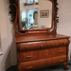 Antique Dresser and Sleigh Bed