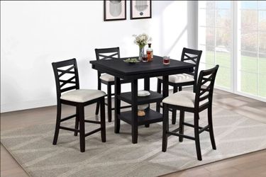 5-Piece Black Counter Height Dining Set