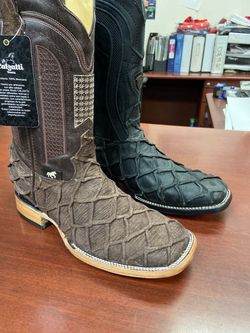 Nuevas botas de piel punta cuadrada para hombre