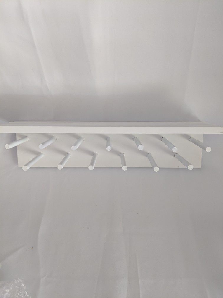 Wood Shelves With Hangers.