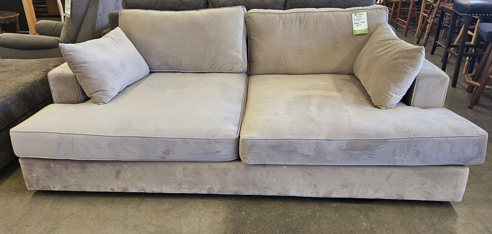 Light Grey Deep Seat Sofa