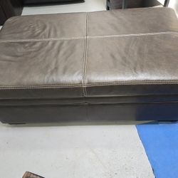 Leather Storage Ottoman 