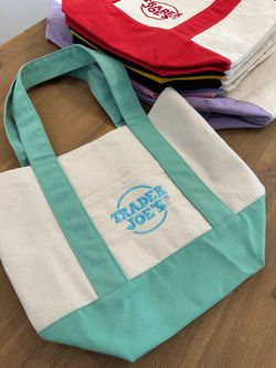 Trader Joe’s Reusable Mini Canvas Tote Bag Teal