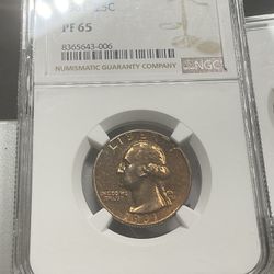 Beautifully toned Proof 65 1961 Silver Washington Quater NGC graded