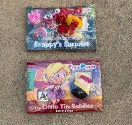 Rare Vintage Finger Poppets Book Bundle - Snappy’s Surprise & The Little Tin Soldier - Brand New Sealed (2003)