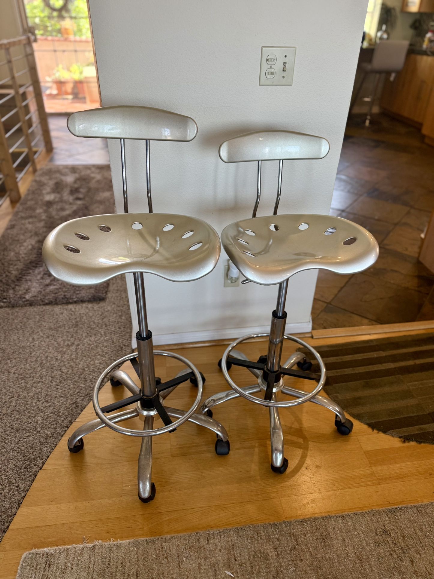 Contemporary Silver bar stools
