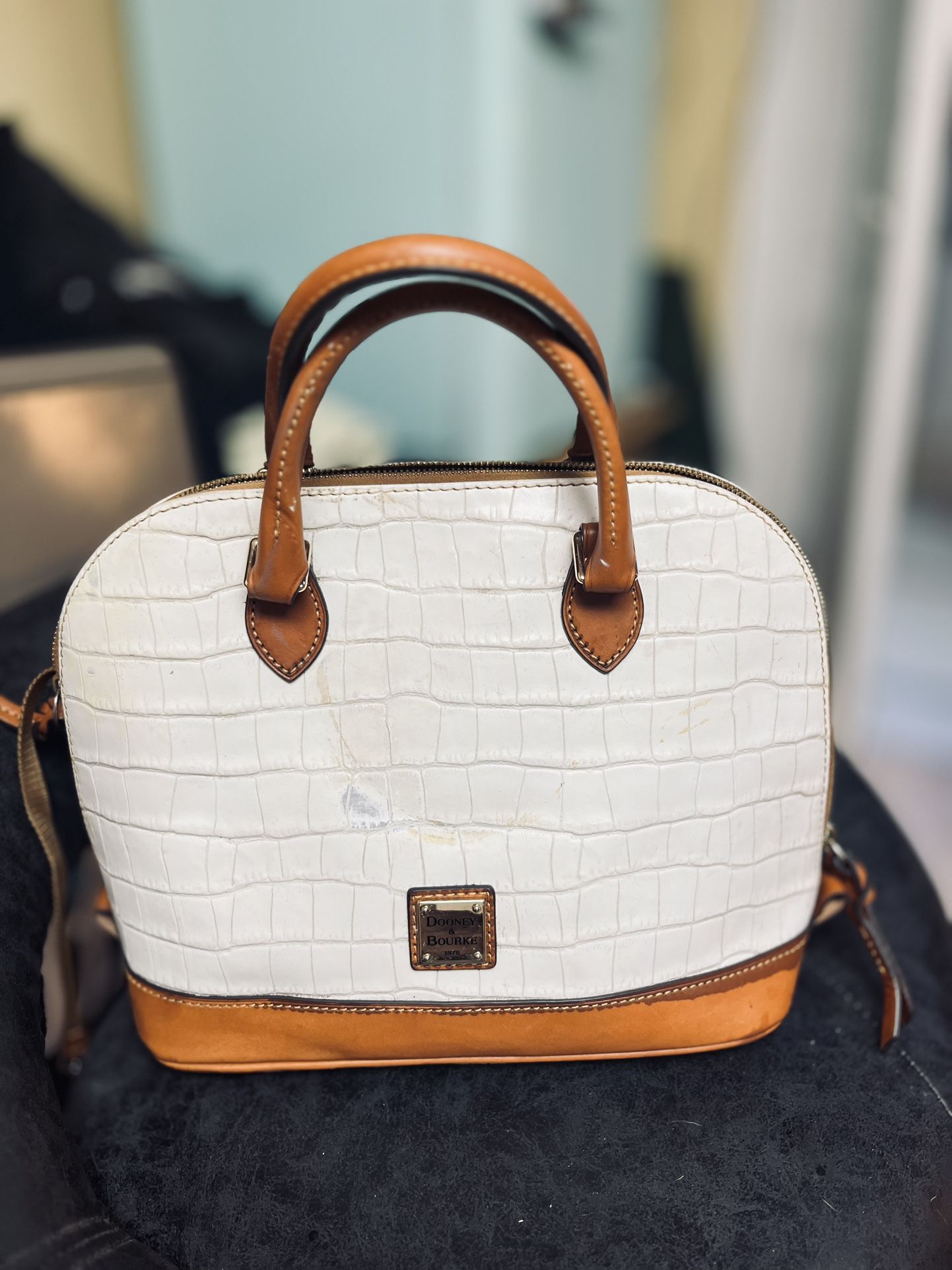 Dooney & Bourke Croc-Embossed Leather Satchel