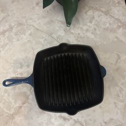 Blue Cast Iron Grilling Pan 
