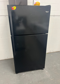 Whirlpool Top Freezer Fridge – Black, clean look, tested