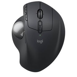 Logitech MX Ergo S Advanced Wireless Trackball Mouse, USB-C Rechargeable Wireless Ergonomic Mouse with Bluetooth and Encrypted Dongle, 6 Programmable 