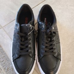 Guess Black white Leather Shoes sneaker Men 10.5us