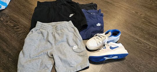 Nike youth lot of shorts, Air Jordan shoes, shirts