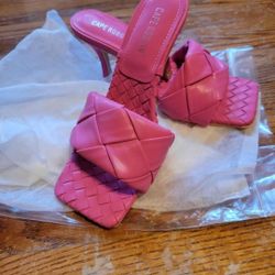 Pink Open Toe Heels 