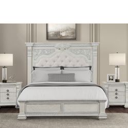 Brand New Wire Brush White Queen Bedframe 