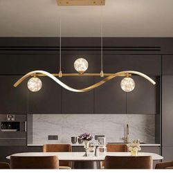 Dimmable Kitchen Island Lighting 4-Light Pool Table Lights Modern Dining Room Light Fixture Over Table Linear LED Chandelier Island Lights for Kitchen